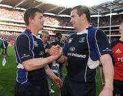 2 May 2009; Leinster's Brian O'Driscoll and Shane Jennings, right, celebrate victory. Heineken Cup Semi-Final, Munster v Leinster, Croke Park, Dublin. Picture credit: Pat Murphy / SPORTSFILE