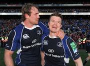 2 May 2009; Leinster's Rocky Elsom and Brian O'Driscoll, right, celebrate victory. Heineken Cup Semi-Final, Munster v Leinster, Croke Park, Dublin. Picture credit: Pat Murphy / SPORTSFILE
