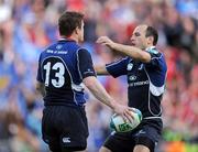 2 May 2009; Brian O'Driscoll, Leinster, left, is congratulated by team-mate Girvan Dempsey after scoring his side's third try. Heineken Cup Semi-Final, Munster v Leinster, Croke Park, Dublin. Picture credit: Stephen McCarthy / SPORTSFILE
