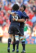 2 May 2009; Leinster's Stan Wright and Isa Nacewa, left, celebrate victory at the final whistle. Heineken Cup Semi-Final, Munster v Leinster, Croke Park, Dublin. Picture credit: Pat Murphy / SPORTSFILE