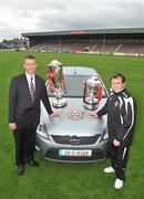 1 May 2009; Pictured at Dalmount Park, where Bohemians manager Pat Fenlon was presented with a Ford Mondeo courtesy of Blanchardstown Ford, is Enda O'Connor, Managing Director, Blanchardstown Ford, left, and Bohemians manager Pat Fenlon. Dalymount Park, Dublin. Picture credit: Brian Lawless / SPORTSFILE