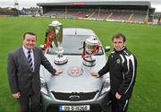 1 May 2009; Pictured at Dalmount Park, where Bohemians manager Pat Fenlon was presented with a Ford Mondeo courtesy of Blanchardstown Ford, is Gerrard Finn, Dealer Principal, Blanchardstown Motor Park, left, and Bohemians manager Pat Fenlon. Dalymount Park, Dublin. Picture credit: Brian Lawless / SPORTSFILE