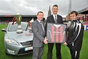 1 May 2009; Pictured at Dalymount Park with Bohemians manager Pat Fenlon after he was presented with a Ford Mondeo courtesy of Blanchardstown Ford, is Enda O'Connor, Managing Director,  Blanchardstown Ford, centre, and Gerrard Finn, Dealer Principal, Blanchardstown Motor Park, left. Dalymount Park, Dublin. Picture credit: Brian Lawless / SPORTSFILE