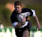 16 December 2000; Andy Dunne of Old Belvedere RFC on his way to scoring his side's try during the AIB All-Ireland League Division 2 match between Old Belvedere RFC and Dolphin RFC at Anglesea Road in Dublin. Photo by Ray Lohan/Sportsfile