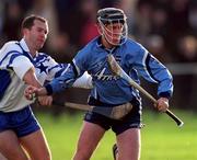 1 January 2001; Dermot Daly of Dublin is tackled by David Hegarty of Blue Stars during the Dublin GAA Hurling Blue Stars Exibition Games at Glenallbyn in Stillorgan, Dublin. Photo by Ray McManus/Sportsfile