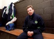 2 January 2001; Rathcoole Boys Manager Mark Ennis following a training session at Frank Cox Park in Rathcoole, Dublin. Photo by Damien Eagers/Sportsfile