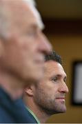 10 June 2013; Republic of Ireland captain Robbie Keane, with manager Giovanni Trapattoni, during a press conference ahead of their international friendly match against Spain on Tuesday at the Marriott Hotel in Jersey City, New Jersey, USA. Photo by David Maher/Sportsfile