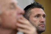 10 June 2013; Republic of Ireland captain Robbie Keane, with manager Giovanni Trapattoni, during a press conference ahead of their international friendly match against Spain on Tuesday at the Marriott Hotel in Jersey City, New Jersey, USA. Photo by David Maher/Sportsfile