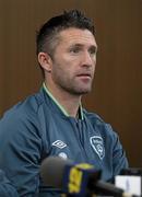 10 June 2013; Republic of Ireland captain Robbie Keane during a press conference ahead of their international friendly match against Spain on Tuesday at the Marriott Hotel in Jersey City, New Jersey, USA. Photo by David Maher/Sportsfile