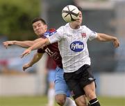10 June 2013; Richie Towell of Dundalk in action against Jason Marks of Drogheda United during the Airtricity League Premier Division match between Drogheda United and Dundalk at Hunky Dorys Park in Drogheda, Louth. Photo by Sportsfile