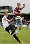 10 June 2013; John Mountney of Dundalk in action against Shane Grimes of Drogheda United during the Airtricity League Premier Division match between Drogheda United and Dundalk at Hunky Dorys Park in Drogheda, Louth. Photo by Sportsfile
