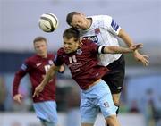 10 June 2013; Declan O'Brien of Drogheda United in action against Andy Boyle of Dubdalk during the Airtricity League Premier Division match between Drogheda United and Dundalk at Hunky Dorys Park in Drogheda, Louth. Photo by Sportsfile