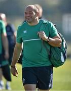 30 September 2015; Ireland's Rory Best arrives for squad training. 2015 Rugby World Cup, Ireland Rugby Squad Training. Surrey Sports Park, University of Surrey, Guildford, England. Picture credit: Brendan Moran / SPORTSFILE