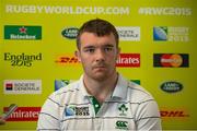 30 September 2015; Ireland's Peter O'Mahony during a press conference. 2015 Rugby World Cup, Ireland Rugby Press Conference. Radisson Blu Hotel, Guildford, England. Picture credit: Brendan Moran / SPORTSFILE