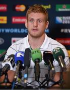 30 September 2015; Ireland's Chris Henry speaks to the media during a press conference. 2015 Rugby World Cup, Ireland Rugby Press Conference. Radisson Blu Hotel, Guildford, England. Picture credit: Brendan Moran / SPORTSFILE