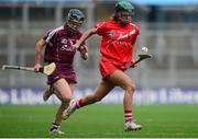 13 September 2015; Julia White, Cork, in action against Clodagh McGrath, Galway. Liberty Insurance All Ireland Senior Camogie Championship Final, Cork v Galway. Croke Park, Dublin. Picture credit: Piaras Ó Mídheach / SPORTSFILE