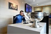 1 October 2015; Dublin players, including Kevin McManamon, pictured, were at AIG Insurance’s offices in Dublin today for a reception to mark their GAA Football All-Ireland Championship success. AIG, North Wall Quay, Dublin. Picture credit: Stephen McCarthy / SPORTSFILE