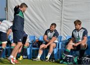 2 October 2015; Ireland's Jack McGrath, centre, and Iain Henderson listen to forwards coach Simon Easterby during squad training. Ireland Rugby Squad Training, 2015 Rugby World Cup, Surrey Sports Park, University of Surrey, Guildford, England. Picture credit: Brendan Moran / SPORTSFILE