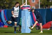 2 October 2015; Ireland's Iain Henderson, left, and Paddy Jackson during squad training. Ireland Rugby Squad Training, 2015 Rugby World Cup, Surrey Sports Park, University of Surrey, Guildford, England. Picture credit: Brendan Moran / SPORTSFILE