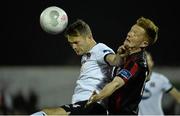 2 October 2015; Dane Massey, Dundalk, in action against Gary Shaw, Longford Town. Irish Daily Mail FAI Cup, Semi-Final, Dundalk v Longford Town, Oriel Park, Dundalk, Co. Louth. Picture credit: David Maher / SPORTSFILE