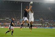 3 October 2015; JP Pietersen, South Africa, in action against Tim Visser, Scotland. 2015 Rugby World Cup, Pool B, South Africa v Scotland, St James' Park, Newcastle, England. Picture credit: Ramsey Cardy / SPORTSFILE