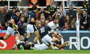 3 October 2015; Bryan Habana, South Africa, scores his side's third try of the game. 2015 Rugby World Cup, Pool B, South Africa v Scotland, St James' Park, Newcastle, England. Picture credit: Ramsey Cardy / SPORTSFILE