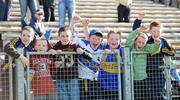 3 May 2009; Young Tipperary supporters cheer on their side during the game. Allianz GAA NHL Division 1 Final, Kilkenny v Tipperary, Semple Stadium, Thurles, Co. Tipperary. Picture credit: Diarmuid Greene / SPORTSFILE