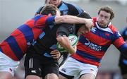9 May 2009; Eoghan Grace, Shannon, is tackled by Daragh O'Shea, left, and Phil Howard, Clontarf. AIB League Division 1 Final, Shannon v Clontarf, Thomond Park, Limerick. Picture credit: Brendan Moran / SPORTSFILE