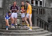 6 May 2009; At the launch of the GAA Hurling All-Ireland Senior Championships, held at Kilkenny Castle as an acknowledgement of the city's 400th birthday celebrations, were representatves of the four provincial champions, from left, Willie Ryan, Tipperary, Ollie Canning, Galway, James 'Cha' Fitzpatrick, Kilkenny and Neil McManus, Antrim. Kilkenny Castle, Kilkenny. Picture credit: Brendan Moran / SPORTSFILE