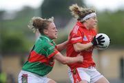9 May 2009; Valerie Mulcahy, Cork, in action against Claire Egan, Mayo. Bord Gais Energy Ladies NFL Division 1 Final, Cork v Mayo, St Bridget's GAA Club, Kiltoom, Co Roscommon. Picture credit: Ray McManus / SPORTSFILE