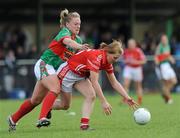 9 May 2009; Deirdre O'Reilly, Cork, in action against Claire Egan, Mayo. Bord Gais Energy Ladies NFL Division 1 Final, Cork v Mayo, St Bridget's GAA Club, Kiltoom, Co Roscommon. Picture credit: Ray McManus / SPORTSFILE