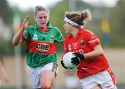 9 May 2009; Valerie Mulcahy, Cork, in action against Claire Egan, Mayo. Bord Gais Energy Ladies NFL Division 1 Final, Cork v Mayo, St Bridget's GAA Club, Kiltoom, Co Roscommon. Picture credit: Ray McManus / SPORTSFILE