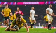 3 October 2015; Bernard Foley, Australia, celebrates after scoring his and his side's second try of the game. 2015 Rugby World Cup, Pool A, England v Australia, Twickenham Stadium, London, England. Picture credit: Brendan Moran / SPORTSFILE