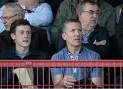 4 October 2015; New Derry senior football manager Damian Barton, right, at the game. Derry County Senior Football Championship Final, Coleraine v Slaughtneil, Celtic Park, Derry. Picture credit: Oliver McVeigh / SPORTSFILE
