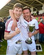 4 October 2015; Paul McNeill and Paul Bradley, Slaughtneil, celebrate after the game. Derry County Senior Football Championship Final, Coleraine v Slaughtneil, Celtic Park, Derry. Picture credit: Oliver McVeigh / SPORTSFILE