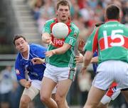 10 May 2009; Aidan O'Shea, Mayo, in action against Aiden Downes, New York. Connacht Senior Football Championship First Round, New York v Mayo, Gaelic Park, The Bronx, New York, USA. Picture credit: Pat Murphy / SPORTSFILE
