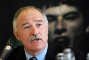 14 May 2009; Ireland team manager Philip Orr speaking during the Ireland U20 rugby squad announcement for upcoming IRB Junior World Championship which takes place in Japan next month. PriceWaterhouseCoopers, North Wall Quay, Dublin. Picture credit: Diarmuid Greene / SPORTSFILE