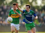 4 October 2015; Stephen Kilcoyne, Sean O'Mahony's, in action against Eoin Lafferty, St Patrick's. Louth County Senior Football Championship Final, Sean O'Mahony's v St Patrick's, Gaelic Grounds, Drogheda, Co. Louth. Picture credit: Seb Daly / SPORTSFILE