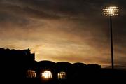 16 May 2009; The sun sets behind the main stand of Tallaght Stadium during the game. League of Ireland Premier Division, Shamrock Rovers v Bohemians, Tallaght Stadium, Dublin. Picture credit: Brendan Moran / SPORTSFILE