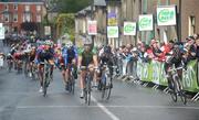 17 May 2009; Niko Eeckhout, An Post/M Donnelly/Grant Thornton/Sean Kelly team, crosses the line to win the stage from second place Russell Downing, Candi TV Marshalls, extreme right, and third place Nicholas Walker, Cinelli-Down Under. FBD Insurance Ras 2009, Stage 1, Kilcullen - Wexford. Picture credit: Stephen McCarthy / SPORTSFILE