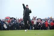 17 May 2009; Shane Lowry celebrates after putting on the 18th, after the third play off, to win the 3 Irish Open Golf Championship. County Louth Golf Club, Baltray, Co. Louth. Picture credit: Matt Browne / SPORTSFILE