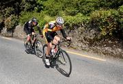 18 May 2009; Eventual stage winner Ian Wilkinson, Halfords Bike Hut, leads eventual second place Simon Richardson, Rapha Condor, on the approach to Cobh, Co. Cork. FBD Insurance Ras 2009, Stage 2, Wexford - Cobh. Picture credit: Stephen McCarthy / SPORTSFILE