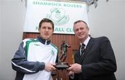 18 May 2009; Shamrock Rovers striker Gary Twigg, who received the Soccer Writers Association of Ireland Player of the Month Award for April, with his team manager Michael O'Neill. Tallaght Stadium, Dublin. Picture credit: Brendan Moran / SPORTSFILE