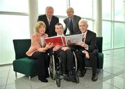 19 May 2009; Pictured at the launch of Coaching People with Disabilities, All Island Coach Education Framework, were left to right, Mary Davis, Managing Director, Special Olympics Europe / Eurasia, Eamonn McCartan, Chief Executive of Sport Northern Ireland, John Fulham, former European champion and Paralympic finalist, John Treacy, Chief Executive, Irish Sport Council, and Michael McGeehin, Director, Coaching Ireland. Sports HQ, Park West, Dublin. Picture credit: David Maher / SPORTSFILE