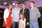 19 May 2009; Sligo player Gary Gaughran, 2nd from left, who was shortlisted for the 2009 Cadbury Hero of the Future Award. He is pictured with his girlfriend Eithne O'Flaherty, mother Kathleen Gaughran, brother Darren and sister Leona. Gary was one of fifteen shortlisted players for the Award which was won by Colm O'Neill, from Cork. All nominees can be seen on www.cadburygaau21.com. Past winners Fintan Gould, from Cork, Killian Young, from Kerry, and Keith Higgins, from Mayo, have gone on to represent their counties at Senior Level. Croke Park, Dublin. Photo by Sportsfile