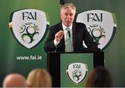8 October 2015; FAI Chief Executive John Delaney delivers his address during the FAI Stakeholders Conference. Lansdowne RFC, Lansdowne Road, Dublin. Picture credit: Cody Glenn / SPORTSFILE