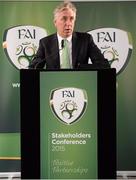 8 October 2015; FAI Chief Executive John Delaney delivers his address during the FAI Stakeholders Conference. Lansdowne RFC, Lansdowne Road, Dublin. Picture credit: Cody Glenn / SPORTSFILE