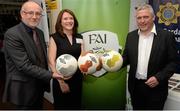 8 October 2015; Fran Gavin, left, FAI Director of Competition, with Miriam Malone, FAI Business Partnership Manager, and Senator John Gilroy, right, during the FAI Stakeholders Conference. Lansdowne RFC, Lansdowne Road, Dublin. Picture credit: Cody Glenn / SPORTSFILE