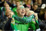 8 October 2015; A Northern Ireland supporter ahead of the game. UEFA EURO 2016 Championship Qualifier, Group F, Northern Ireland v Greece. Windsor Park, Belfast. Picture credit: Oliver McVeigh / SPORTSFILE