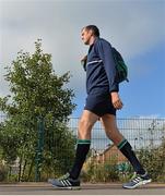 9 October 2015; Ireland's Devin Toner arrives for squad training. 2015 Rugby World Cup, Ireland Rugby Squad Training. Newport High School, Newport, Wales. Picture credit: Brendan Moran / SPORTSFILE